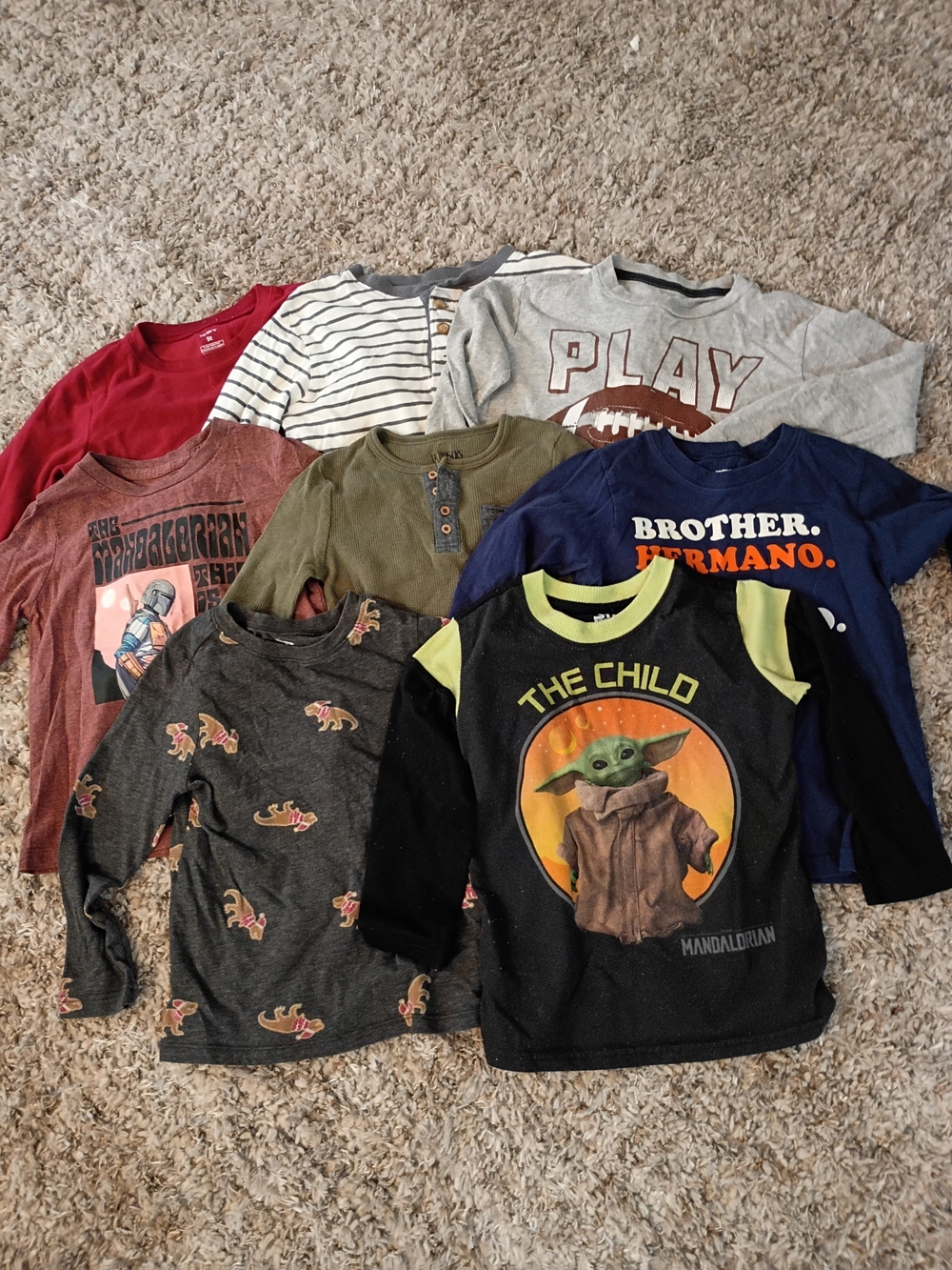 Boys Custom Variety Bundle Of 8 Long Sleeve Shirts Size 5